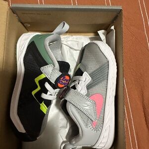 Nike Lebron Tune Squad Kids' Black and Gray Sneakers with Pink and Green Accents